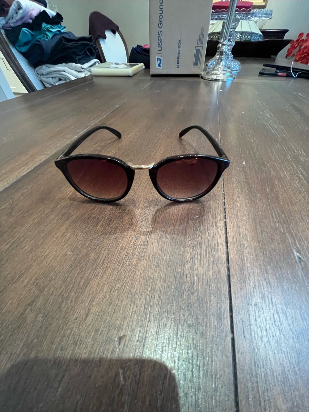 Banana Republic Tortoise Brown Gradient Sunglasses Gold Bridge 49-21-138